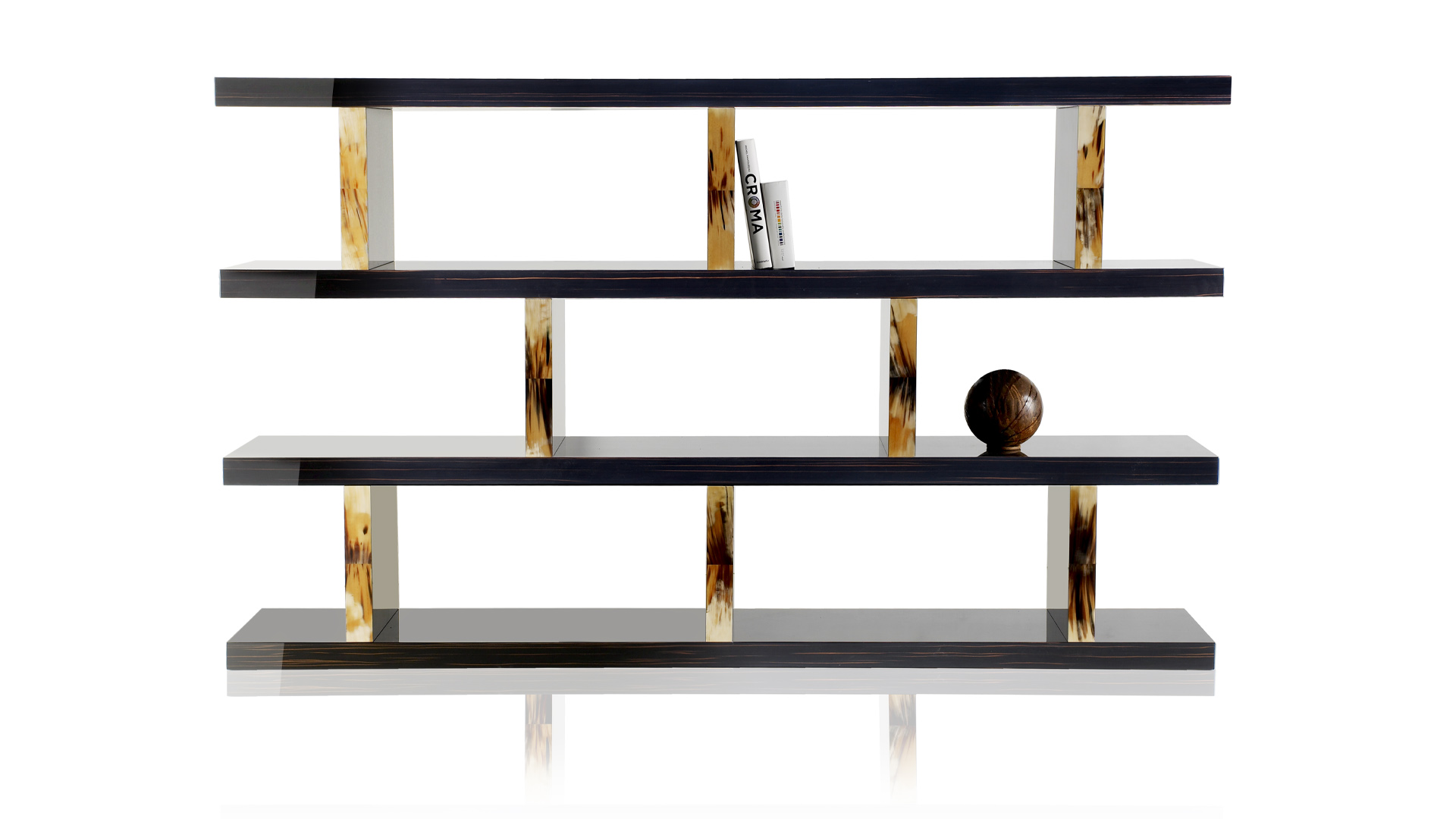 Cabinets and bookcases - Giano bookcase in glossy ebony mod. 4510, 4511 - cover - Arcahorn