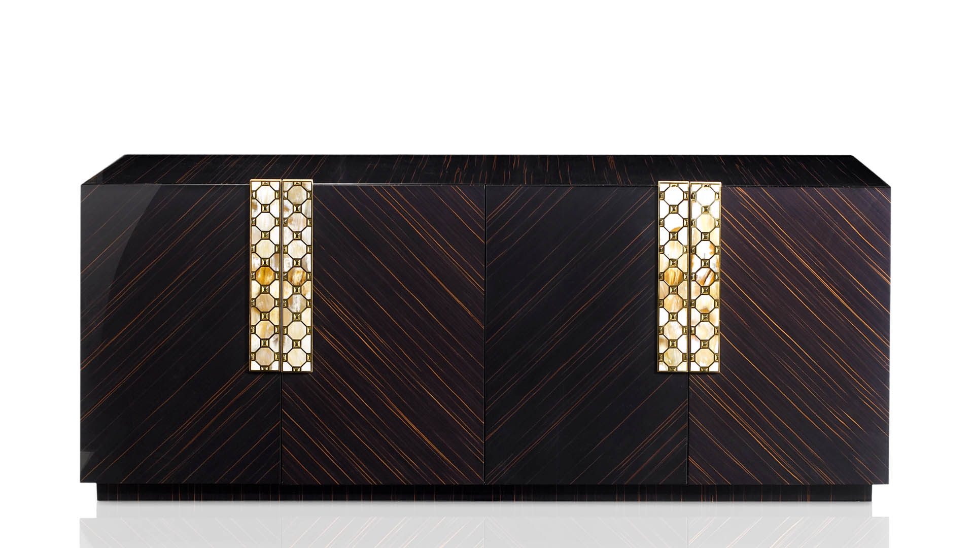 Cabinets and bookcases - Otto cabinet in horn and glossy ebony - cover - Arcahorn