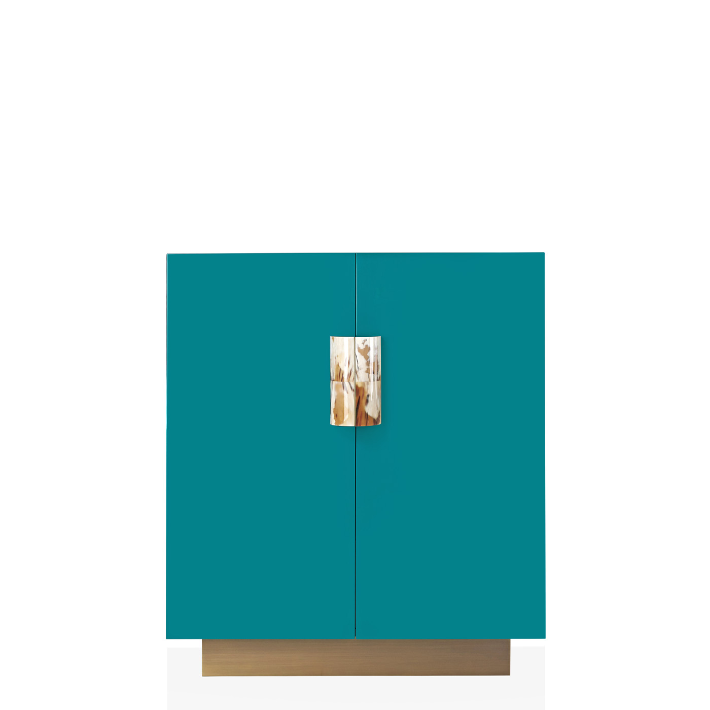 Contenitori e librerie - Stresa mobile contenitore in legno laccato e corno - vista frontale - Arcahorn