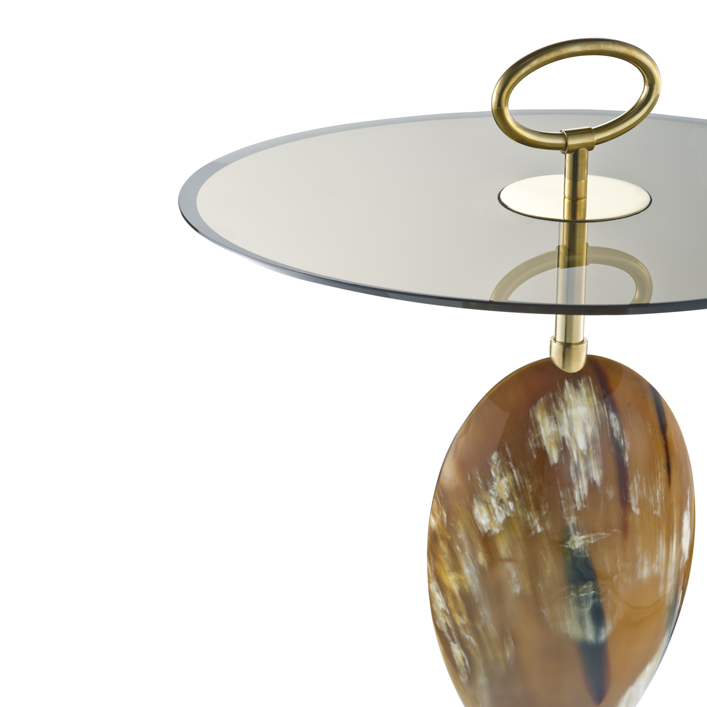 Tables and console tables &ndash; Macari side table in horn with top in bronze glass - detail - Arcahorn