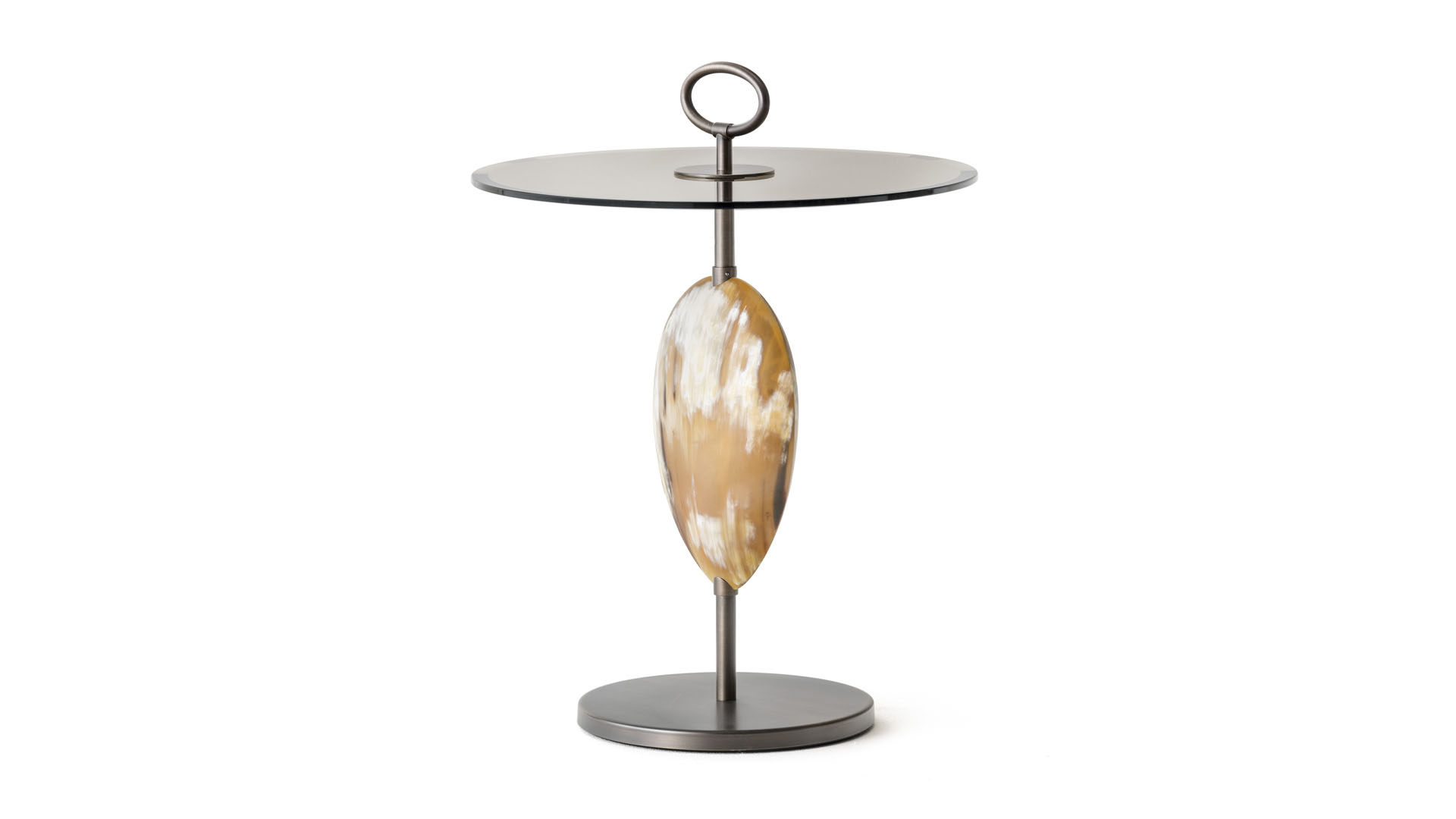 Tables and console tables - Macari side table in horn and burnished brass - cover - Arcahorn